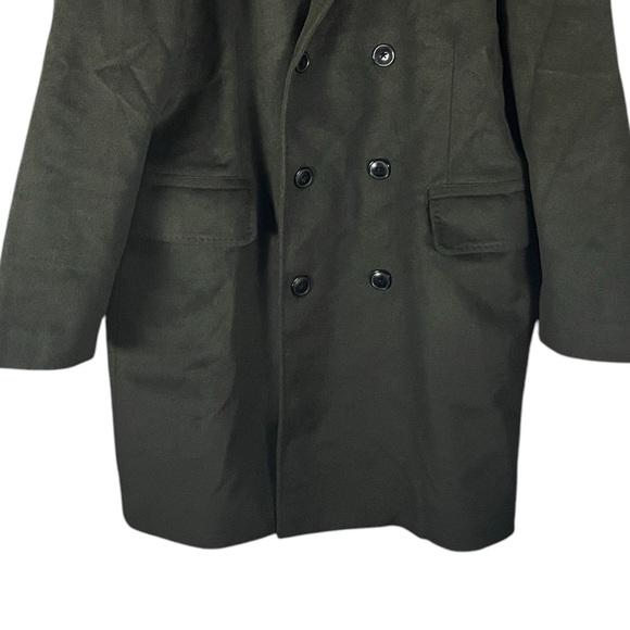 NEW Stafford Wool-blend Double-Breasted Topcoat XL Olive Green - Picture 3 of 16
